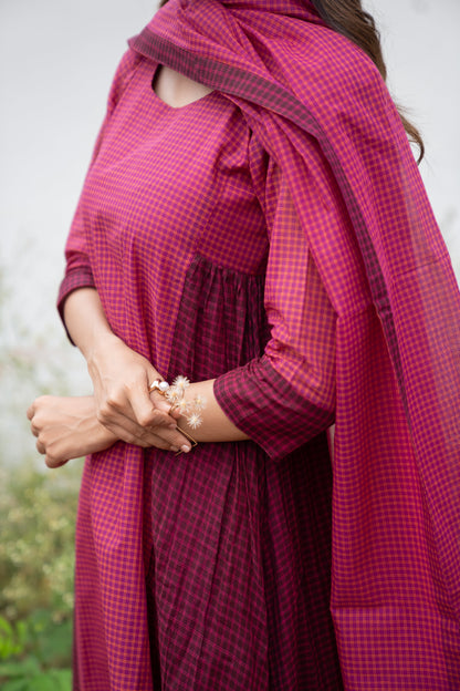 Mulberry Kattam Set (Top & Dupatta)