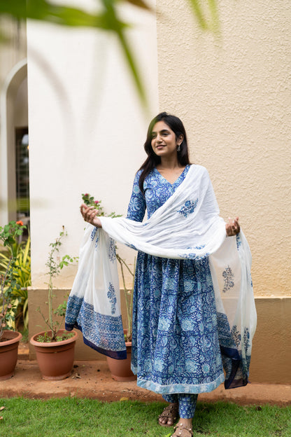 Studio Neelam Handblock Printed Anarkali Set
