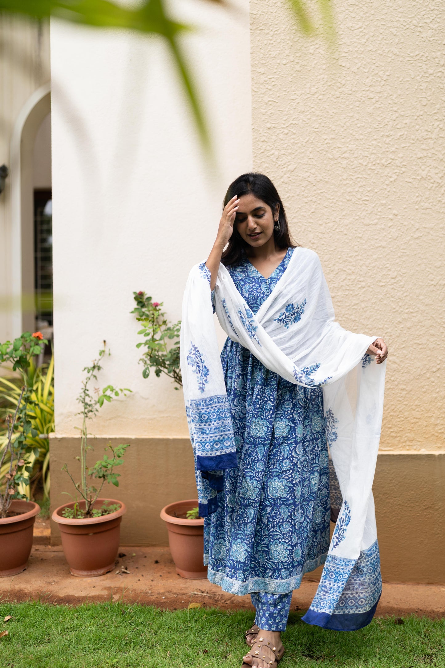 Studio Neelam Handblock Printed Anarkali Set