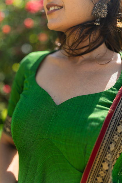 Studio  Forest Green Malar Narayanpet Anarkali Top & Dupatta