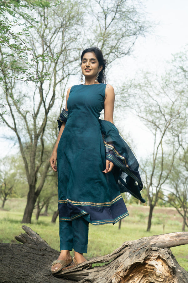 Studio Blue Kadhambari Cotton Top & Dupatta Set