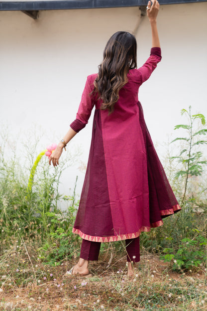 Mulberry Kattam Set (Top & Dupatta)