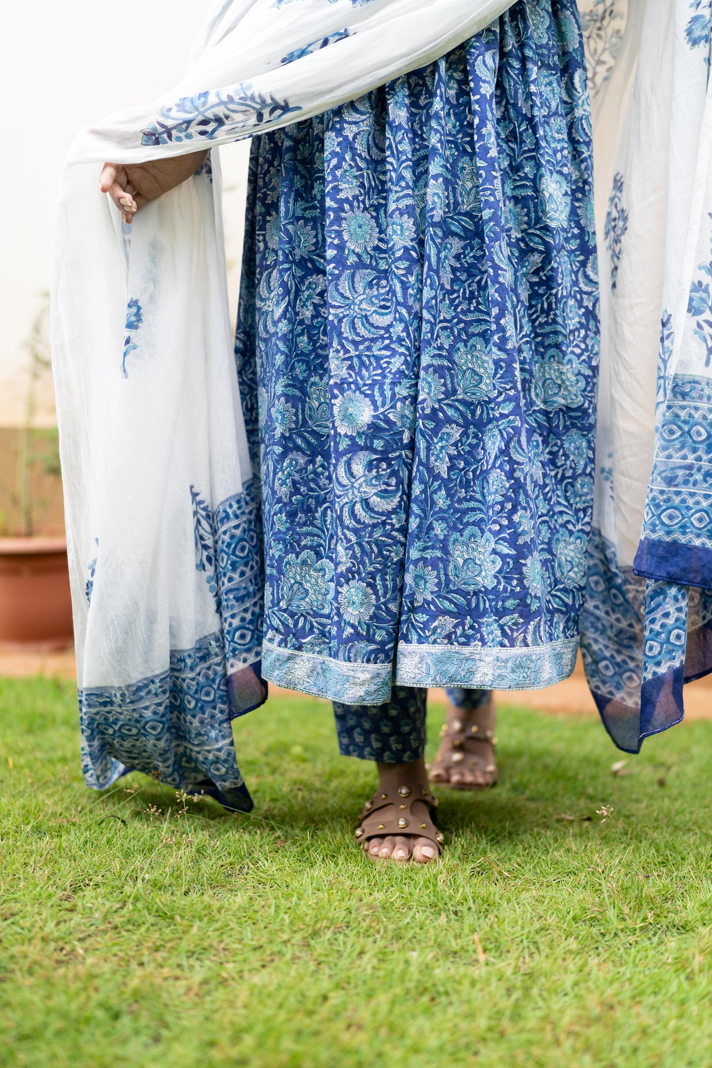 Studio Neelam Handblock Printed Anarkali Set