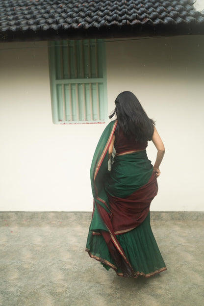 Studio Green With Maroon Half Saree