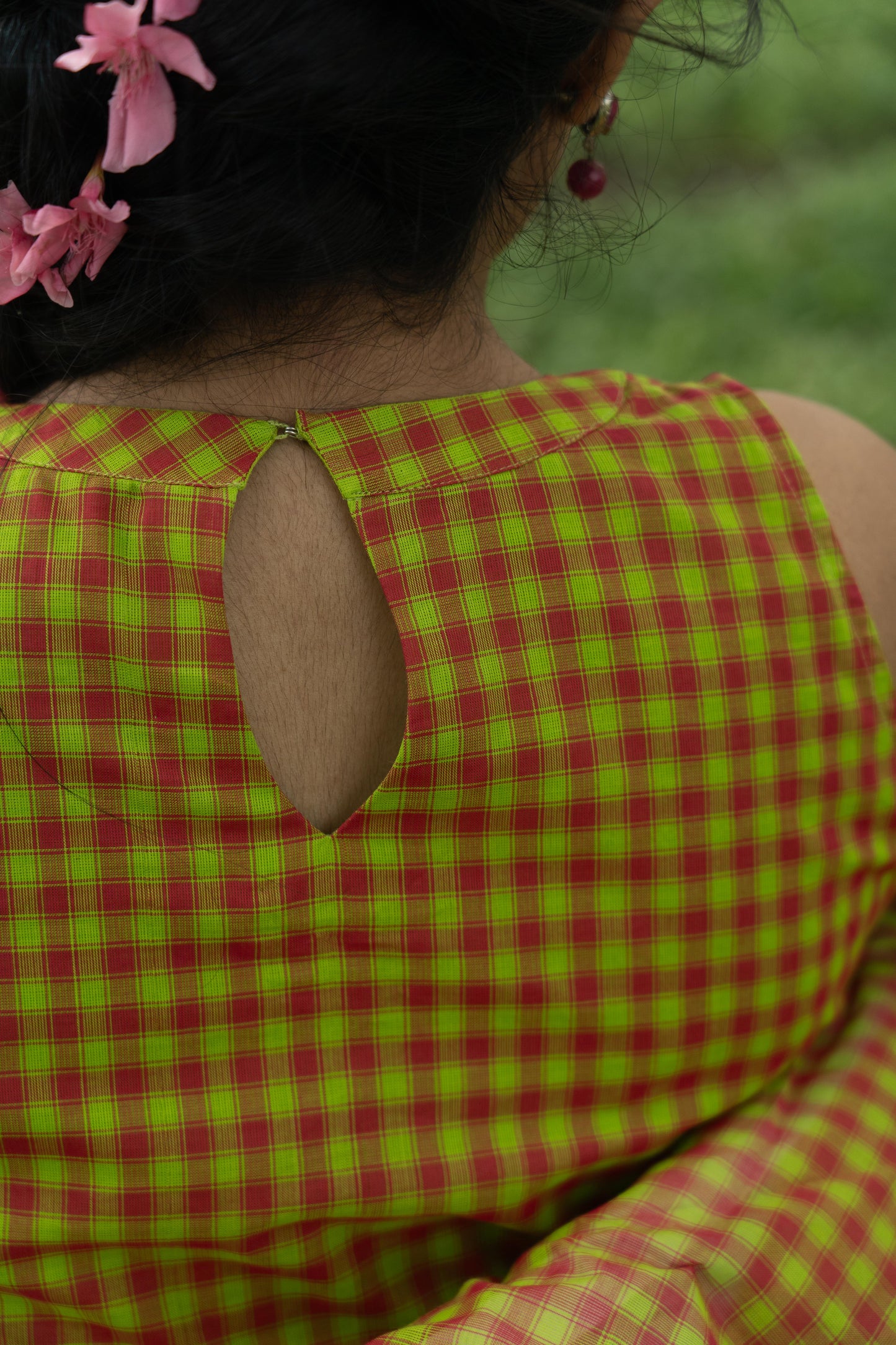 Studio  Green Color Madras Checks Kanchi Cotton (Pant / Bottom Only)