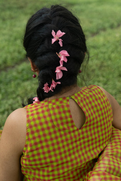 Studio  Green Color Madras Checks Kanchi Cotton (Pant / Bottom Only)