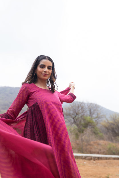 Mulberry Kattam Set (Top & Dupatta)