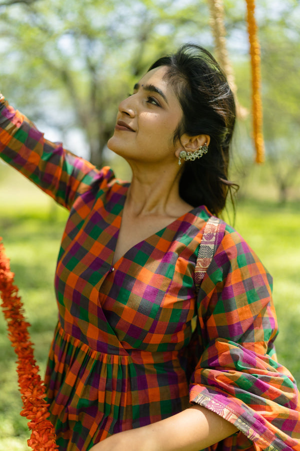 Studio  Multi Color Madras Checks Kanchi Cotton -( Pants / Bottom Only )