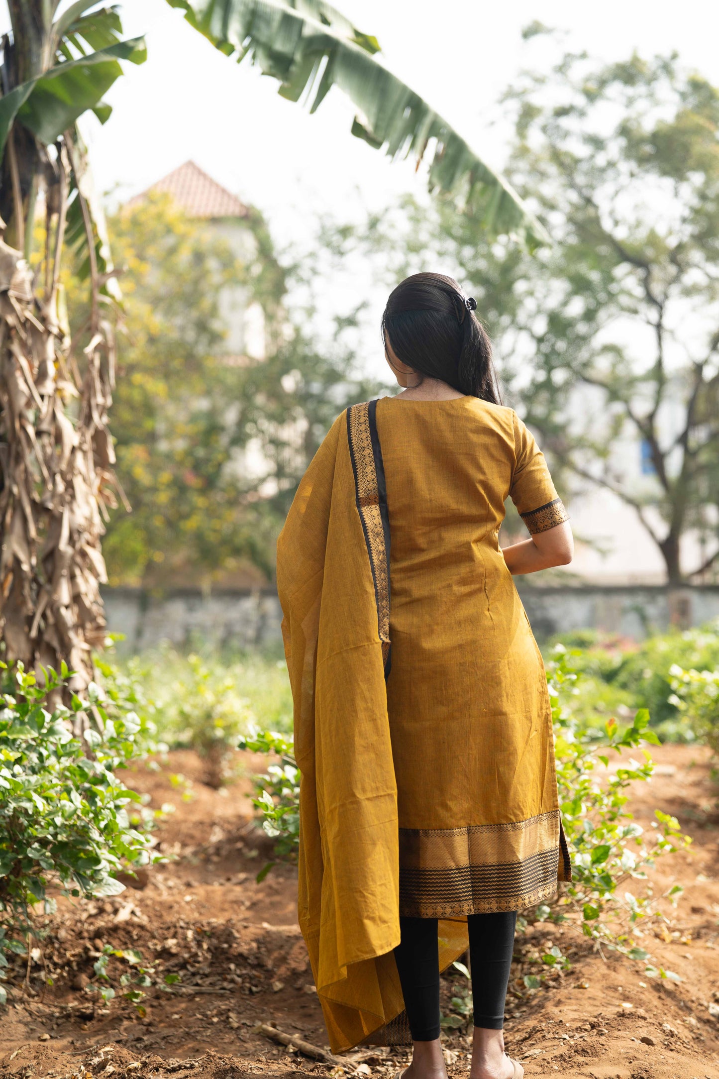 Studio Mustard Kanchi Cotton Top & Dupatta Set