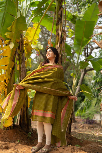Studio Green Kanchi Cotton Top & Dupatta Set