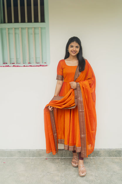 Studio Orange Malar Anarkali Top & Dupatta