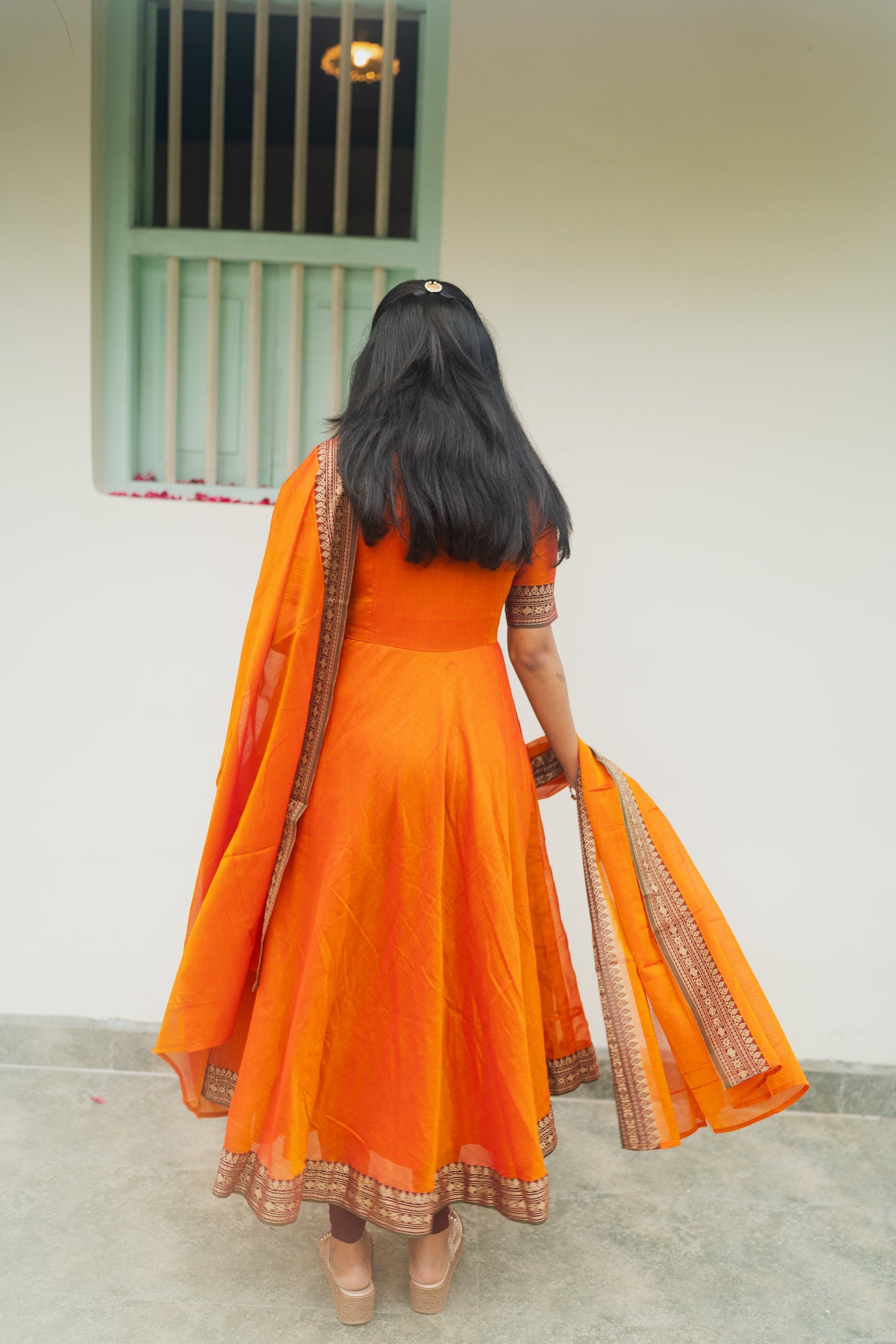 Studio Orange Malar Anarkali Top & Dupatta