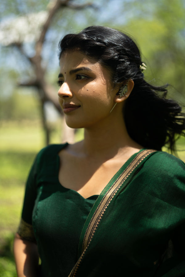 Studio  Bottle Green Malar Anarkali Top & Dupatta