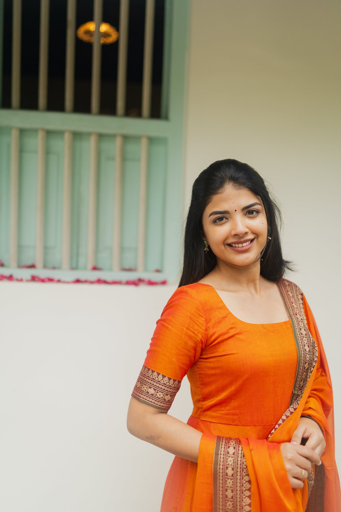 Studio Orange Malar Anarkali Top & Dupatta