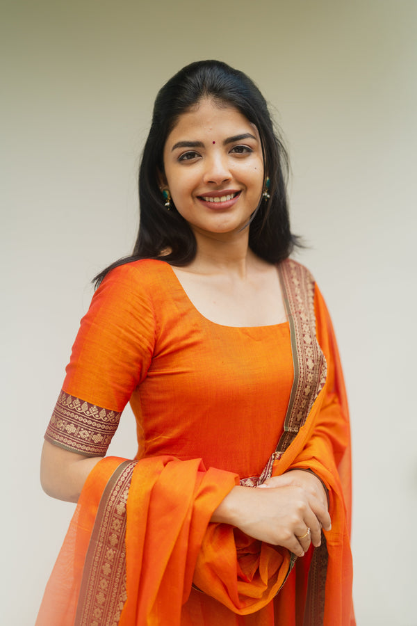 Studio Orange Malar Anarkali Top & Dupatta