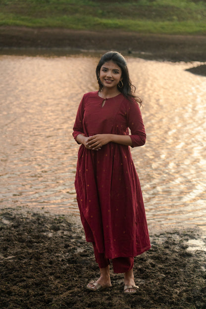 Studio  Maroon Meera Co-Ord Set