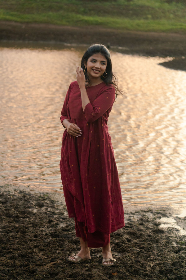 Studio  Maroon Meera Co-Ord Set