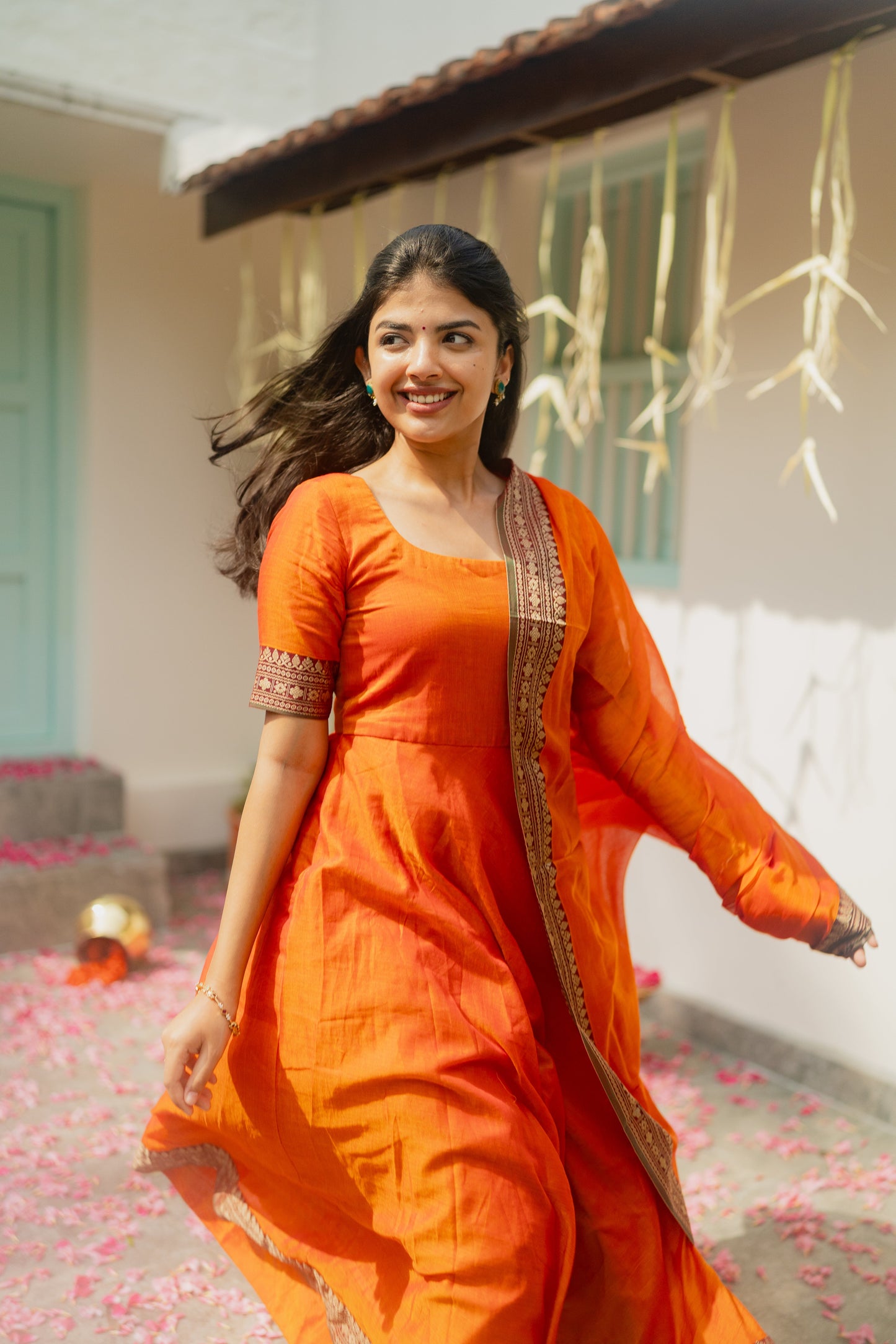 Studio Orange Malar Anarkali Top & Dupatta
