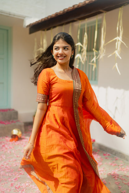 Studio Orange Malar Anarkali Top & Dupatta