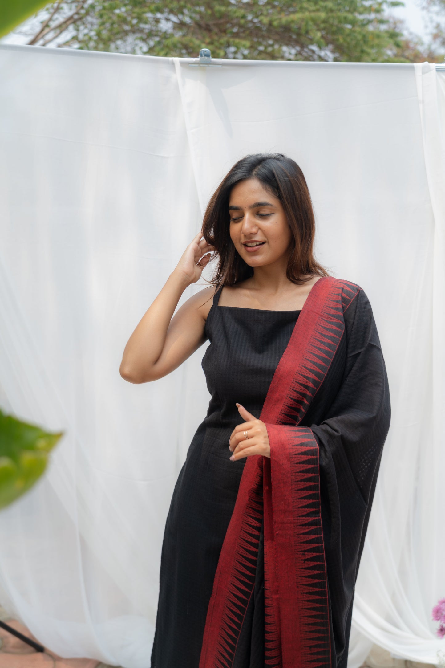 Studio Pure Handloom Kurta Top And Checks Duppata