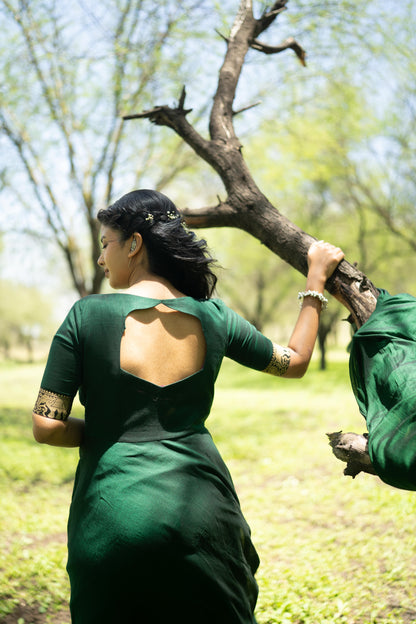 Studio  Bottle Green Malar Anarkali Top & Dupatta