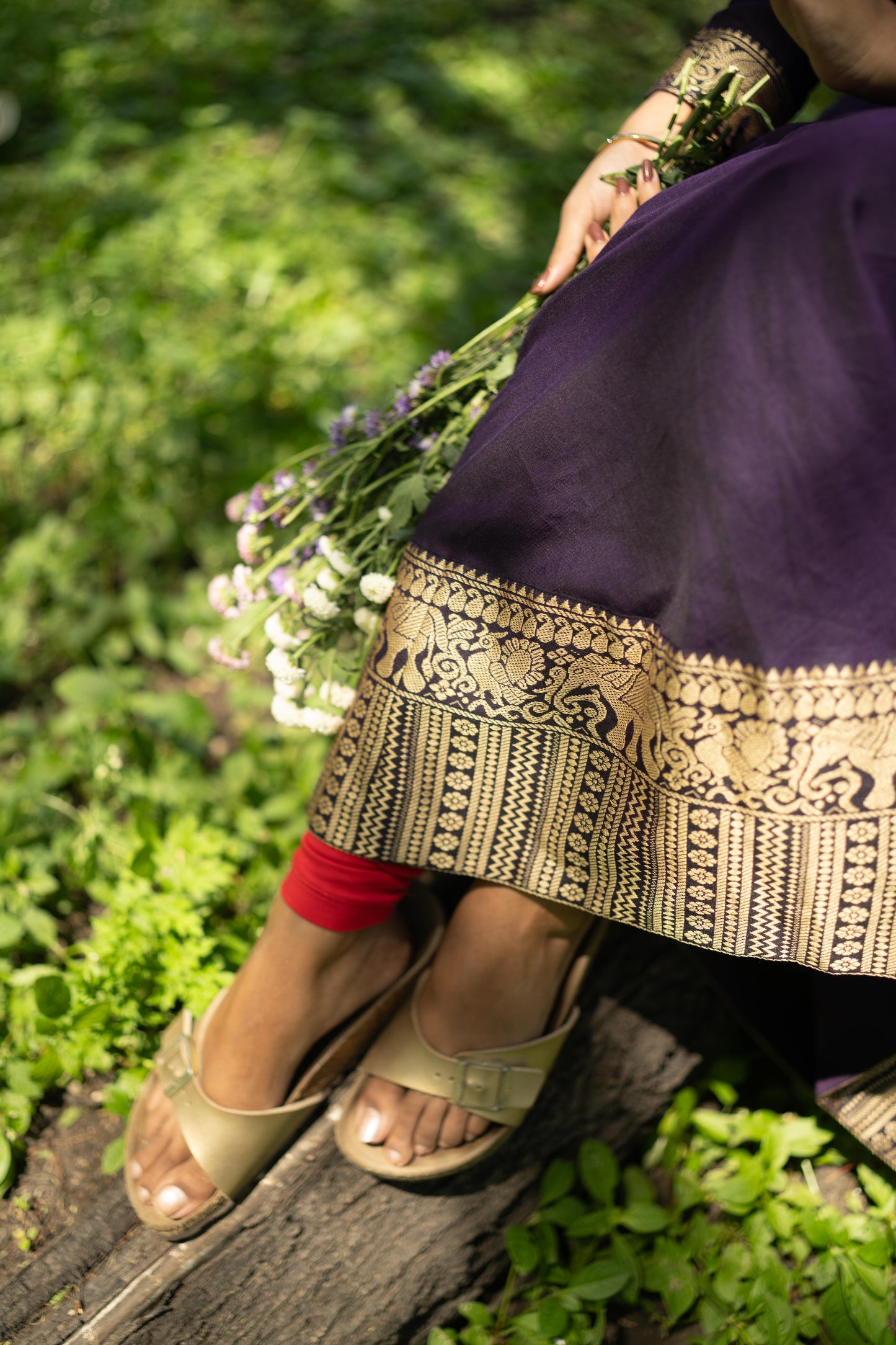 Studio  Jamun Purple Malar Anarkali Top & Dupatta