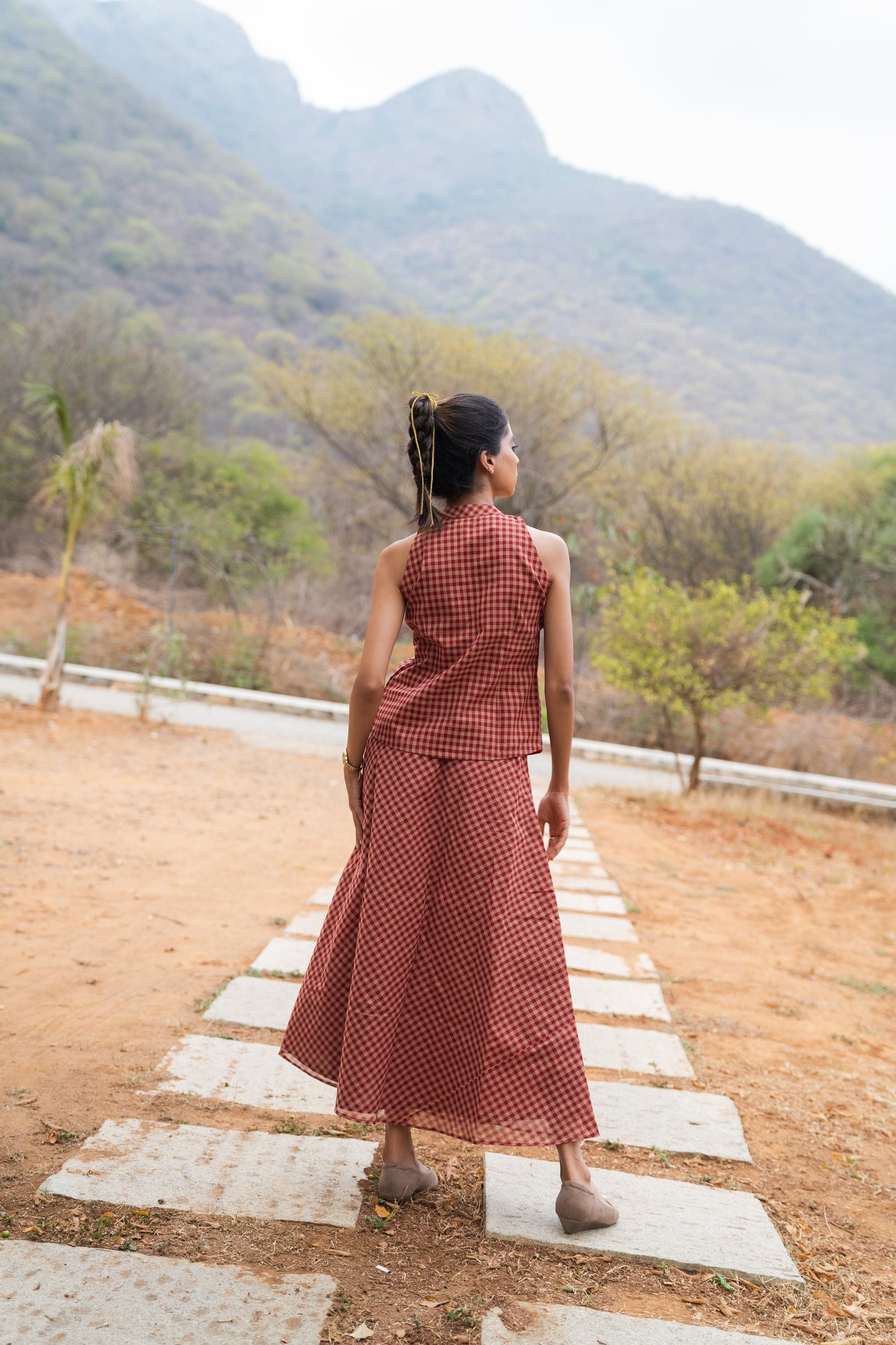 Terracotta A-Line Skirt