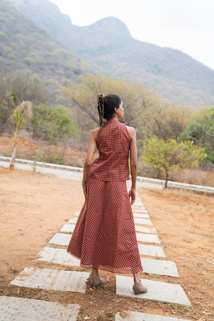 Terracotta A-Line Skirt
