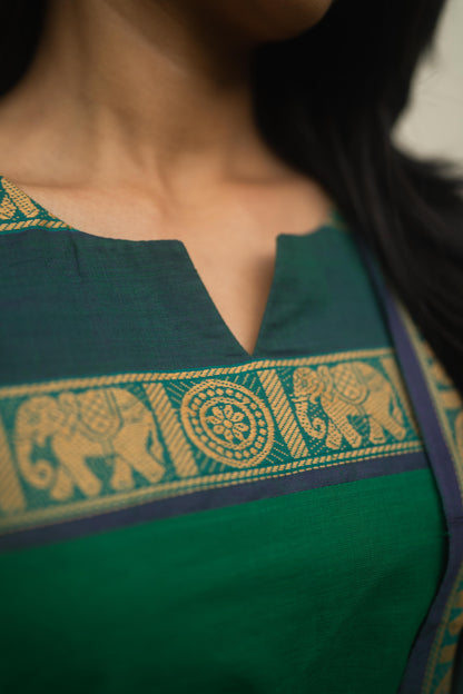 Studio Green Kanchi Cotton Top With  Dupatta