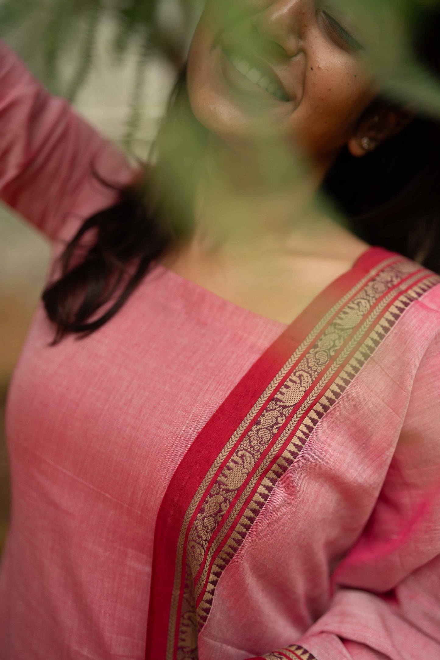 Studio Pink Malar Narayanpet Cotton Top & Dupatta Set