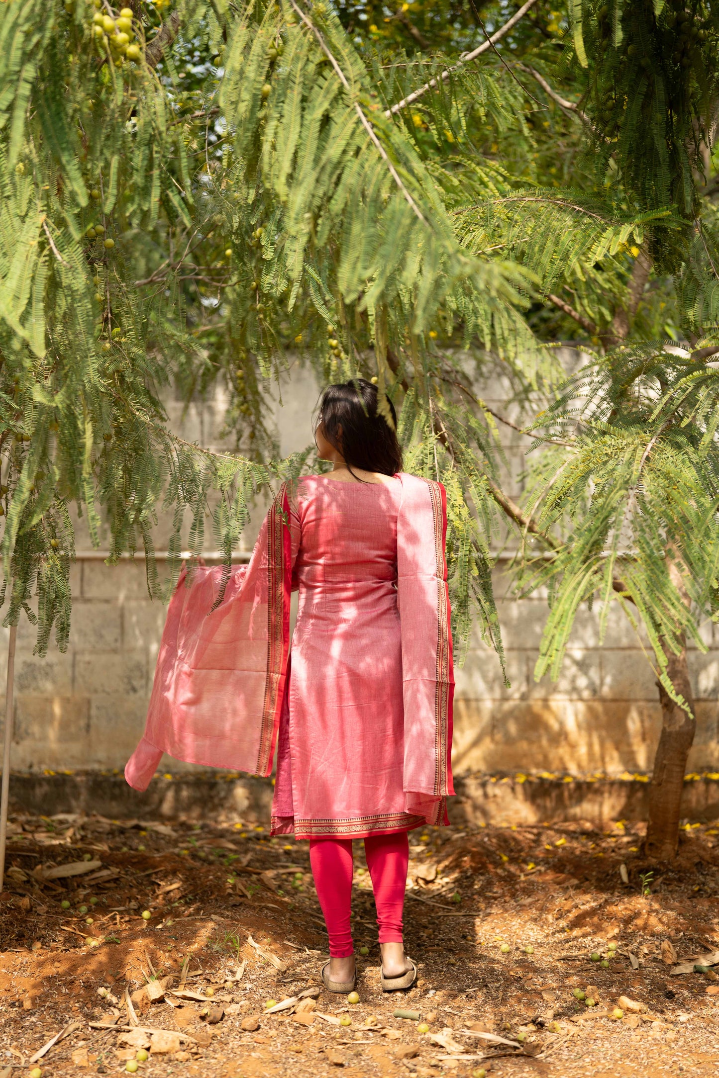 Studio Pink Malar Narayanpet Cotton Top & Dupatta Set