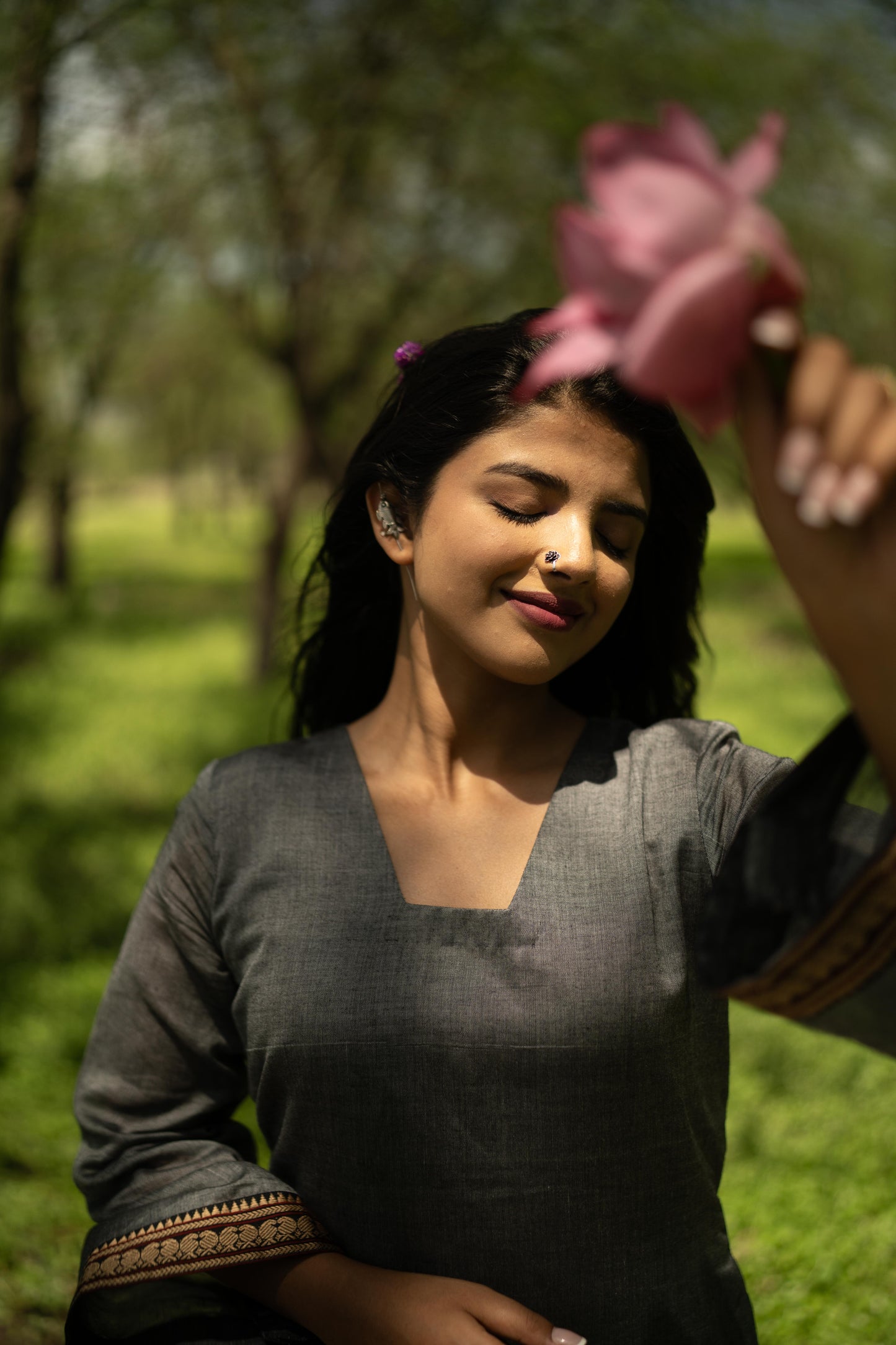 Studio  Grey Malar Narayanpet Cotton (Pant / Bottom Only)