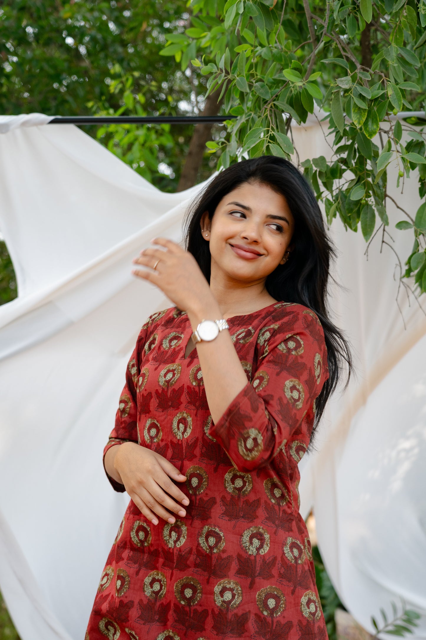 Studio Red Marigold A-Line Kurta Set