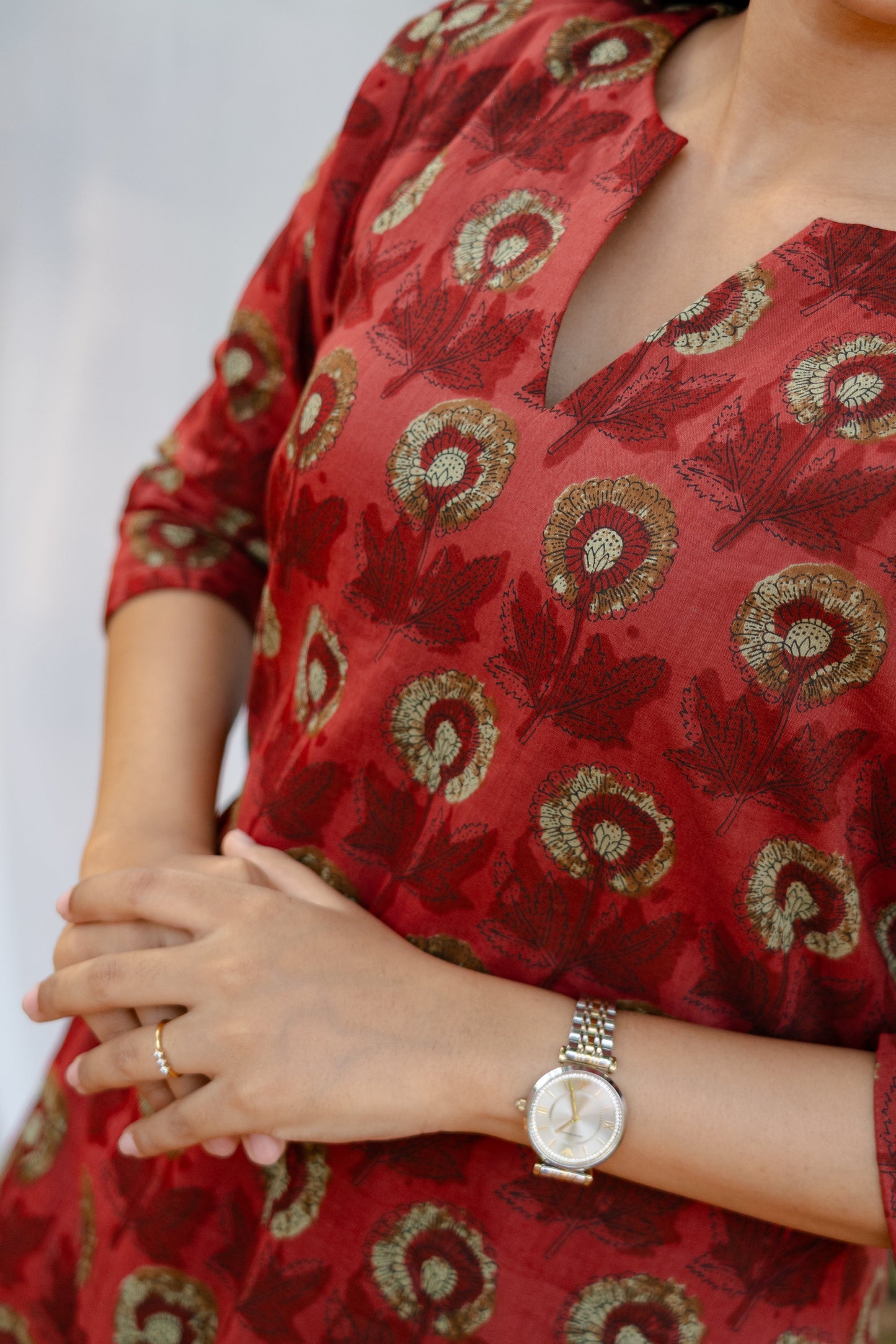 Studio Red Marigold A-Line Kurta Set