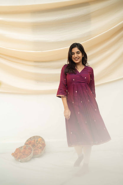 Studio Berry Pink Narayanpet Cotton Kurta Top