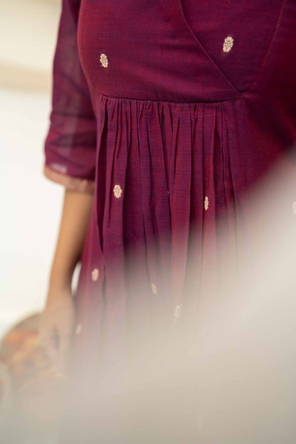 Studio Berry Pink Narayanpet Cotton Kurta Top