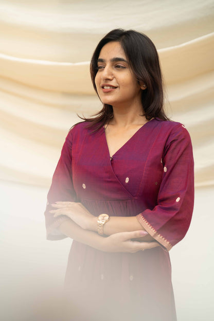 Studio Berry Pink Narayanpet Cotton Kurta Top