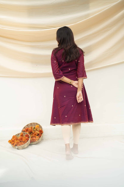 Studio Berry Pink Narayanpet Cotton Kurta Top