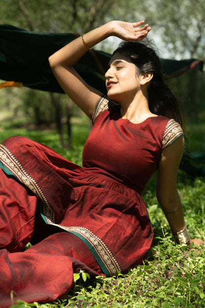 Studio  Maroon Sharara Set