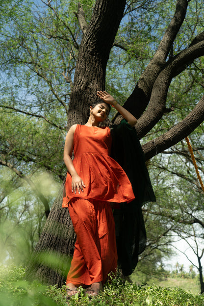 Studio  Orange Sharara Set