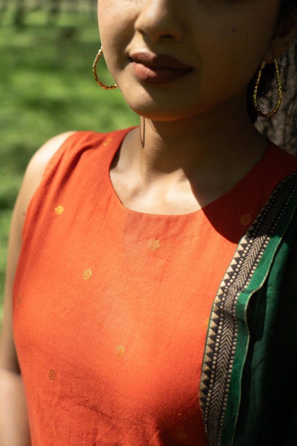 Studio  Orange Sharara Set (Green Dupatta Only)