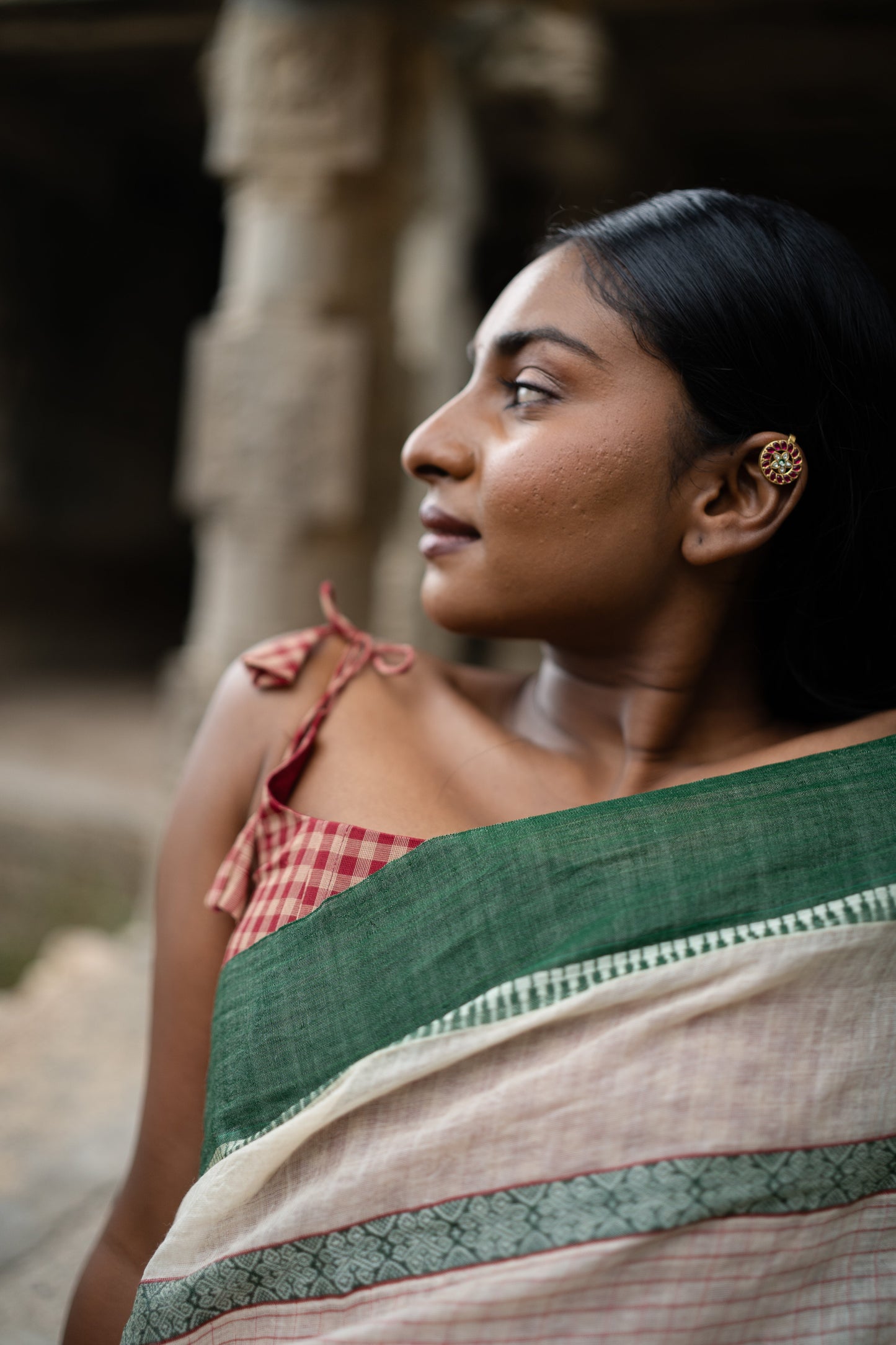 Ivory Muse Saree and Unstitched Blouse with 1m fabric