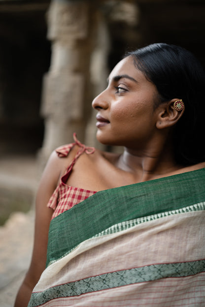 Ivory Muse Saree and Unstitched Blouse with 1m fabric