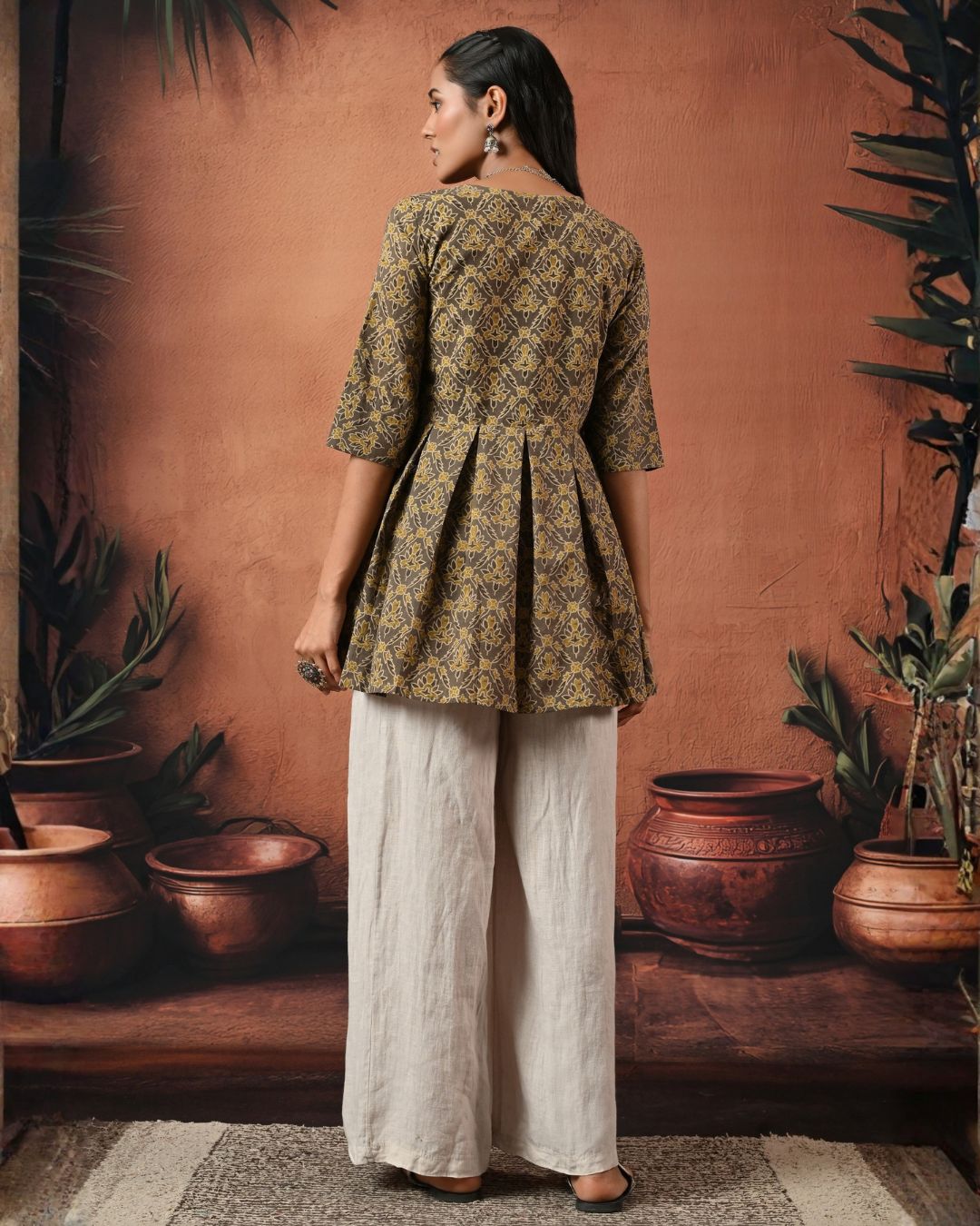 Saundh Hand Block Wrap Top Bo