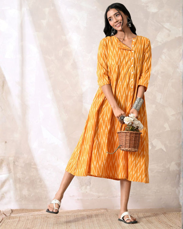 Sunshine Ikat Angrakha Dress