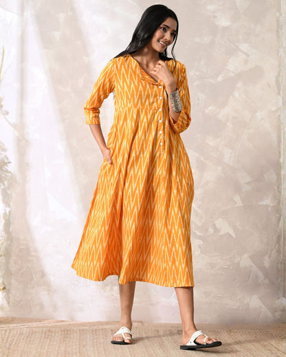 Sunshine Ikat Angrakha Dress