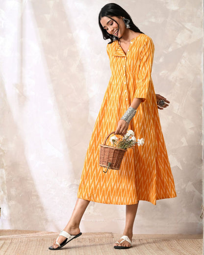 Sunshine Ikat Angrakha Dress