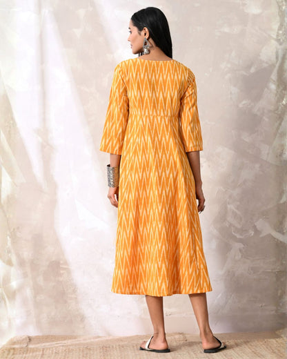 Sunshine Ikat Angrakha Dress