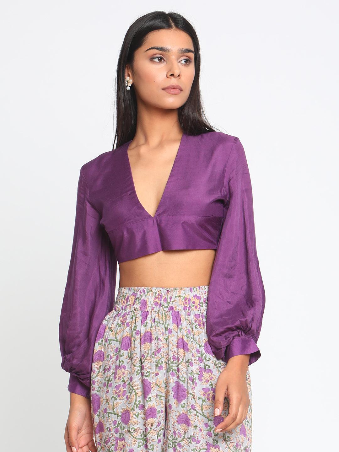 Silk Gathered Sleeve Blouse - trueBrowns