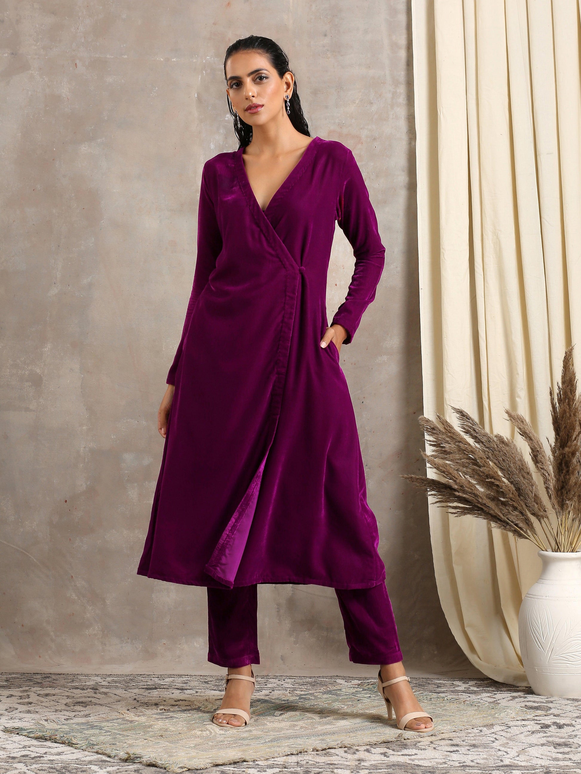 Wine Velvet Angrakha - trueBrowns